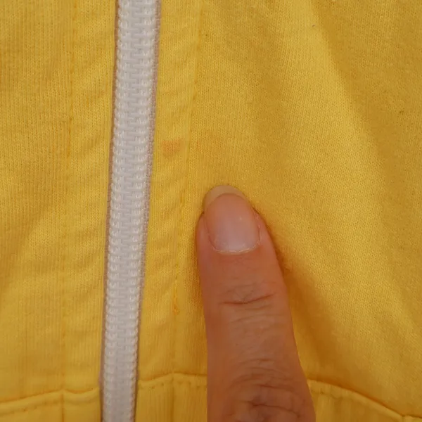 Banzai Hoodie Womens S/M Zip Up Yellow Raglan Sleeve Cotton USA Good - Image 4