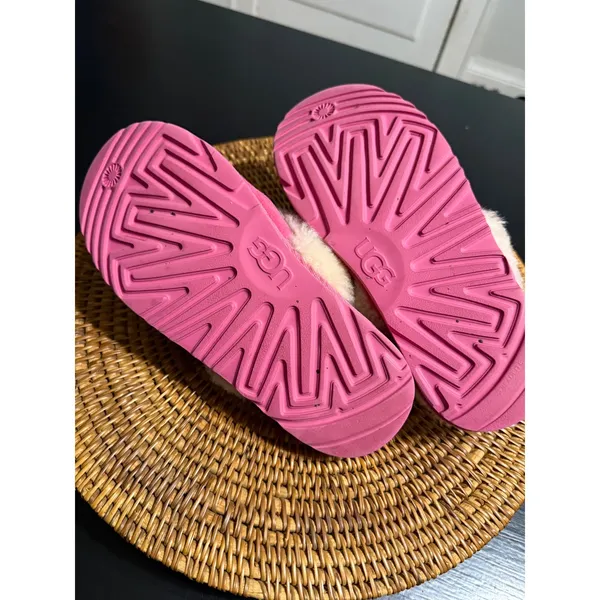 UGG Coquette Pink Suede‎ Sheepskin Fur Slide Slippers 5BSQLF Womens 5 - Image 5
