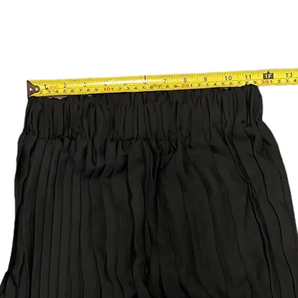Black Pleated Semi Sheer Pull On Beach Pool Cover Up Pants Small - Image 4