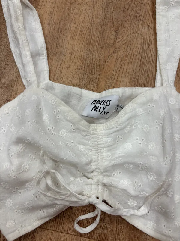 Princess Polly White Crop Top - Image 2