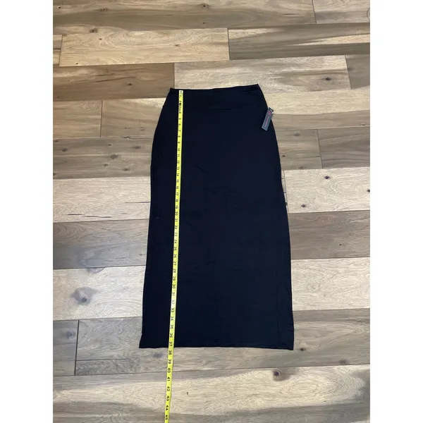 No Boundaries Maxi Skirt Size M Black Ribbed Knit High Waist Side Slit NWT - Image 4