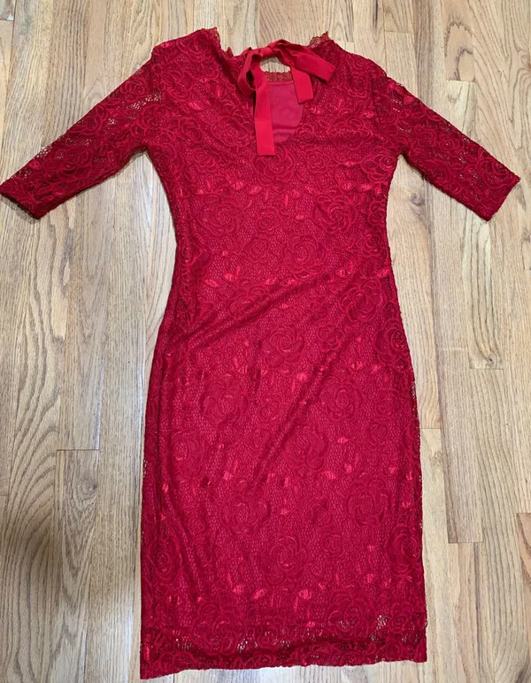 Glory Sunshine Red Lace Dress - Image 2