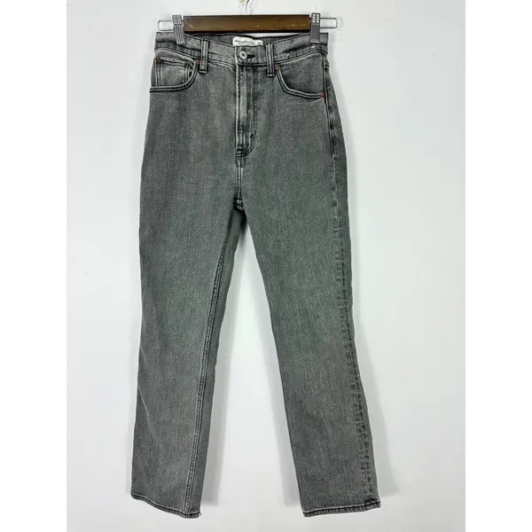 Abercrombie & Fitch The Ankle Straight Ultra High Rise Jeans Womens 24/00‎ Gray - Image 2
