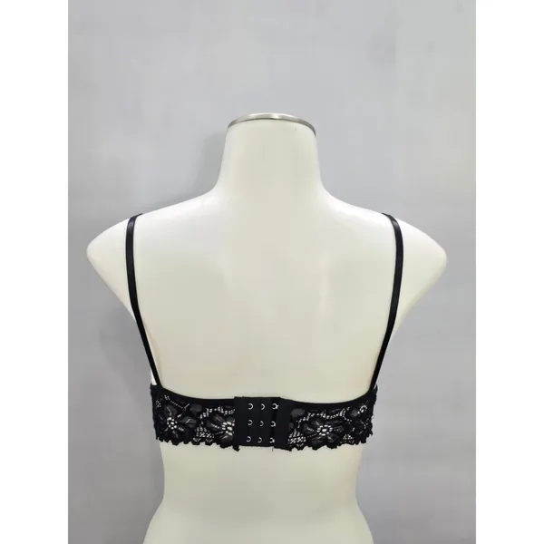 Black Goth Grunge Romantic Boudoir Bridal Cottage Lingerie Lace Bralette Small - Image 2