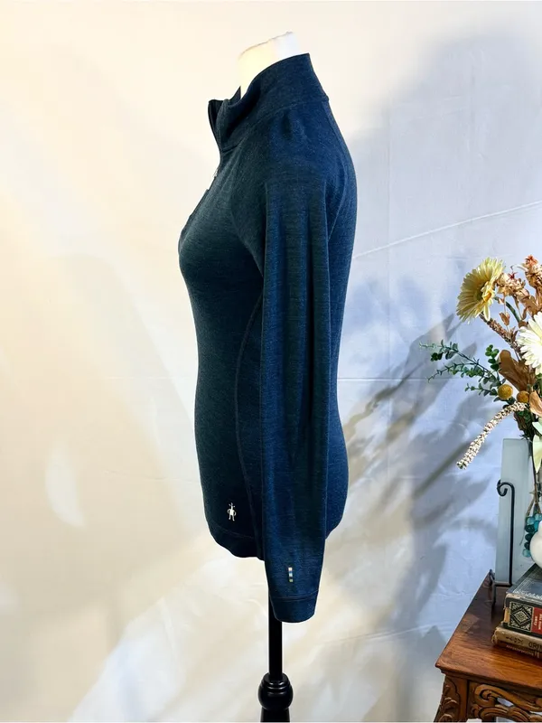 💥Smartwool Women’s Merino 250 Quarter-Zip Base Layer Top Blue Sz S 🧡 - Image 7