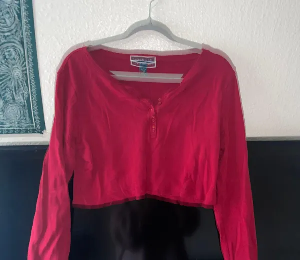 Cropped red long sleeve Size L - Image 2