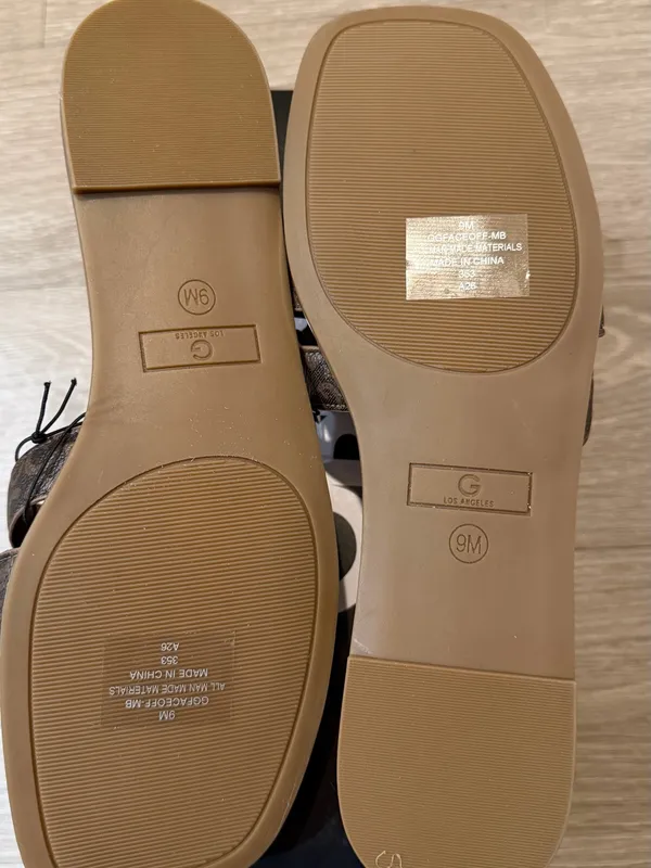 GBG Los Angeles Faceoff Brown Logo Slide Sandals Women’s Size 9M New - Image 7