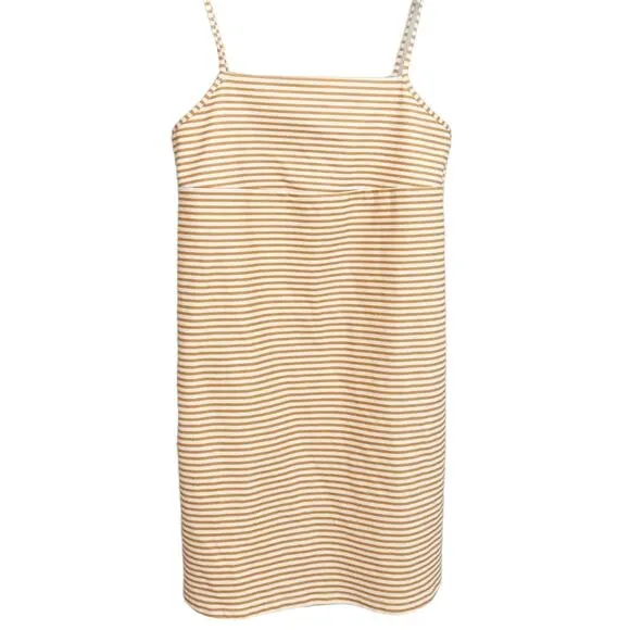 ZARA Orange White Spaghetti Stripe 90s Y2K Stretch Mini Dress -‎ S - Image 3