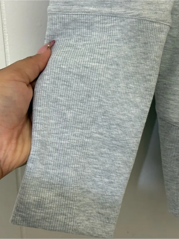 Lululemon High Lines Pullover Heathered Core Ultra Light Gray Size 10 Thumbholes - Image 6