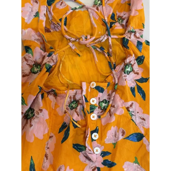 Free People Yellow Floral Maxi Dress - Image 8