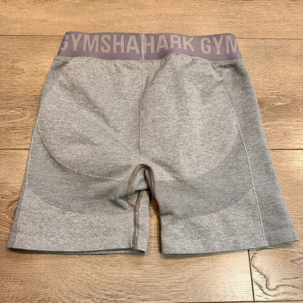 Gymshark‎ Flex Cycling Shorts Grey Purple High Rise Small S Workout Gym - Image 2