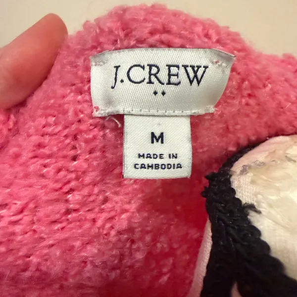 J. Crew | Vibrant Pink Turtleneck wool blend sweater size medium - Image 3