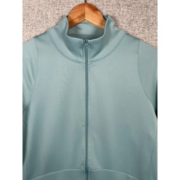 Layer 8 Medium Womens Zip Athletic‎ Top Long Sleeve Blue Golf Stretch Mock Neck - Image 7