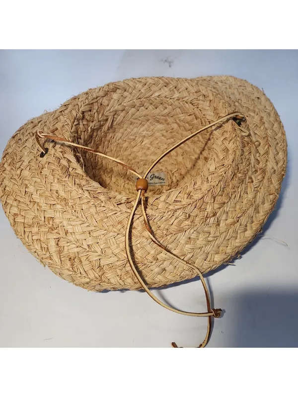 S.F. Green San Francisco Sun Hat Beige Woven Straw Hat Vintage California - Image 8