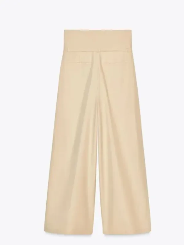 NWOT ZARA Bloggers Fave High-waisted trousers Palazzo Pocket Medium Beige Cream - Image 6