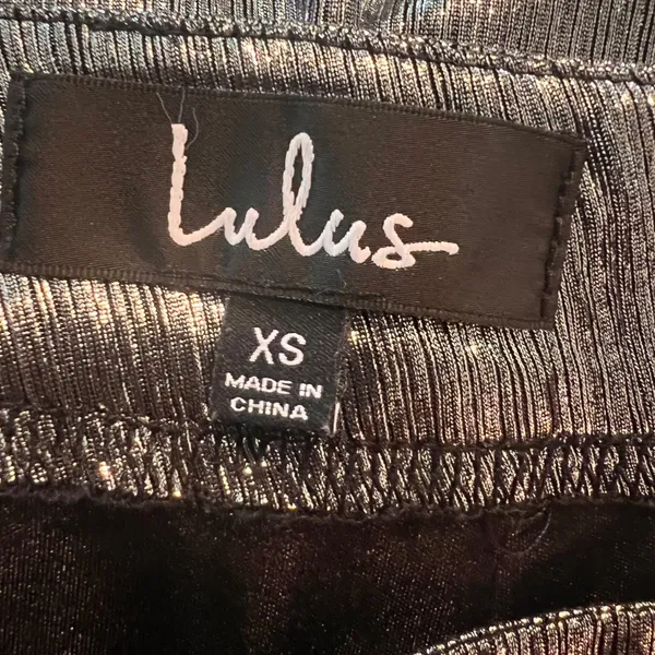 Lulus Silver Metallic Wide Leg Pants High Waisted Trousers XS Holiday - Image 4
