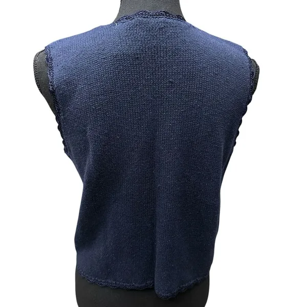 Erika II Holiday Christmas‎ Sweater Vest Embroidered Women's Size Petite Small - Image 7