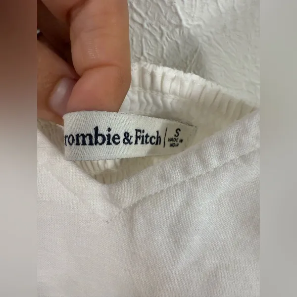 Abercrombie & Fitch White Wrap Apron Mini Dress – Size Small - Image 6