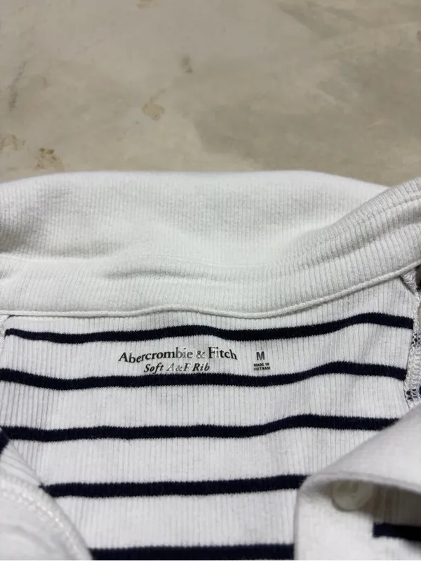 Abercrombie & Fitch Striped Polo-Style Bodysuit medium - Image 3