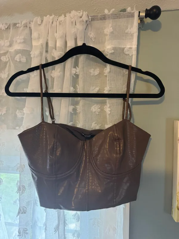 Express Leather Faux corset top - Image 2
