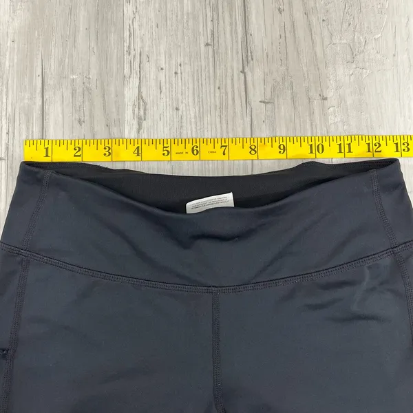Nike Dri-Fit Black Cropped Mesh Bottom Drawstring Zip Pocket Stretch Leggings - Image 7