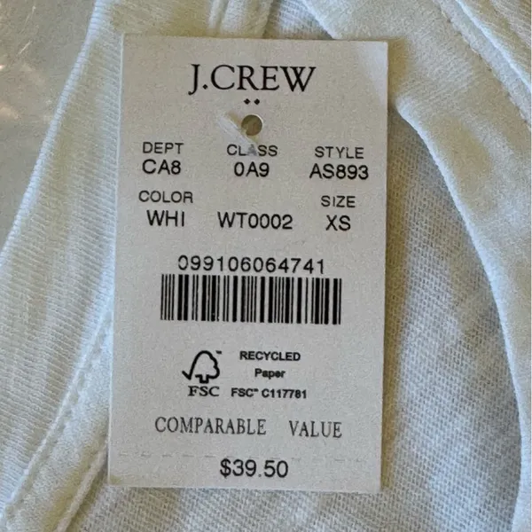 NWT J. Crew Women Green Girlfriend Crewneck Long Sleeve Cotton Shirt XS Sold Out - Image 7