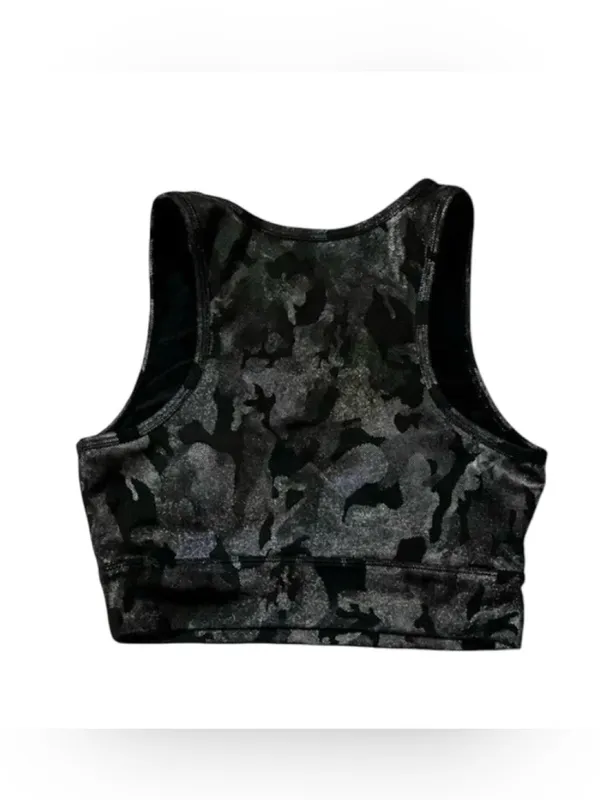 Mono B Metallic Camo Holographic Foil Black Sports Bra - Image 5