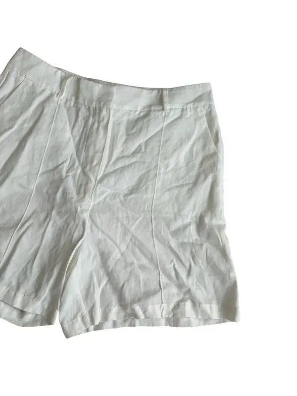 ANINE BING Candice White High Rise Linen Blend Shorts Size 40 US 10 - Image 3