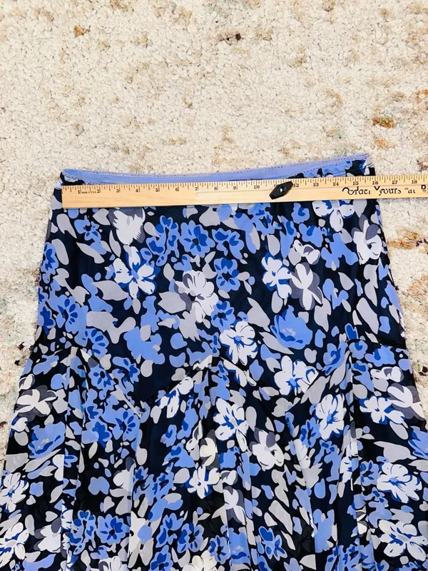 Women's Blue Floral Maxi Skirt - Flowing Print Skirt - Image 9