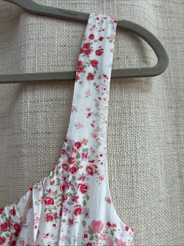 Floral Sleeveless Corset Front Tie Midi Dress Medium - Image 8
