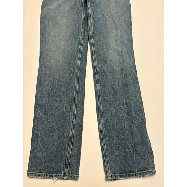 Abercrombie & Fitch 90s Straight Ultra High Rise Jeans Womens 28 Blue Distressed - Image 2