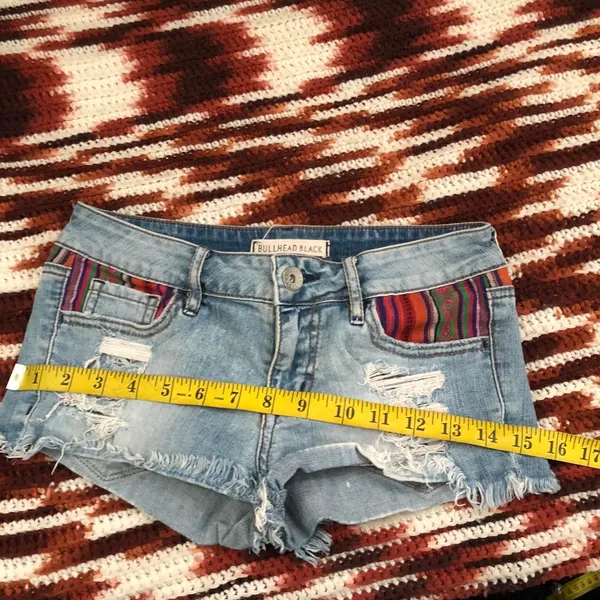 Bullhead Black Y2K 2000s Micro Mini Baddie Low Rise Denim Jean Shorts - Image 5