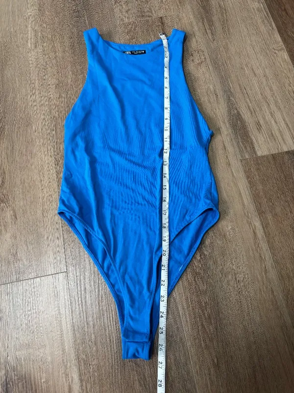 Zara Blue Tank Bodysuit - Size Small - Image 5