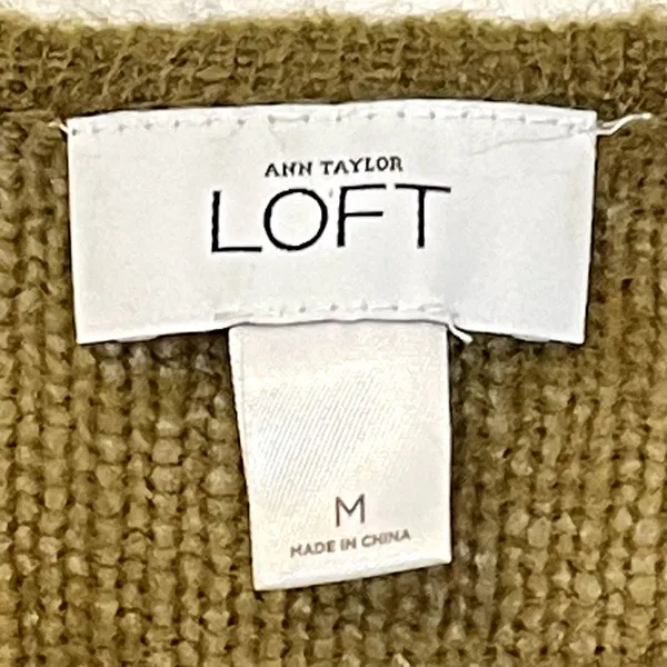 Loft Ann Taylor‎ Women Medium Mohair Striped Pullover Sweater Long Sleeve Button - Image 6