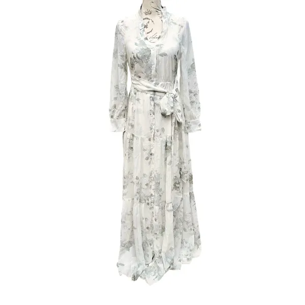 Baltic Born NWOT Lizette Floral Maxi Dress‎ White Dage Print Long Sleeve XS - Image 2