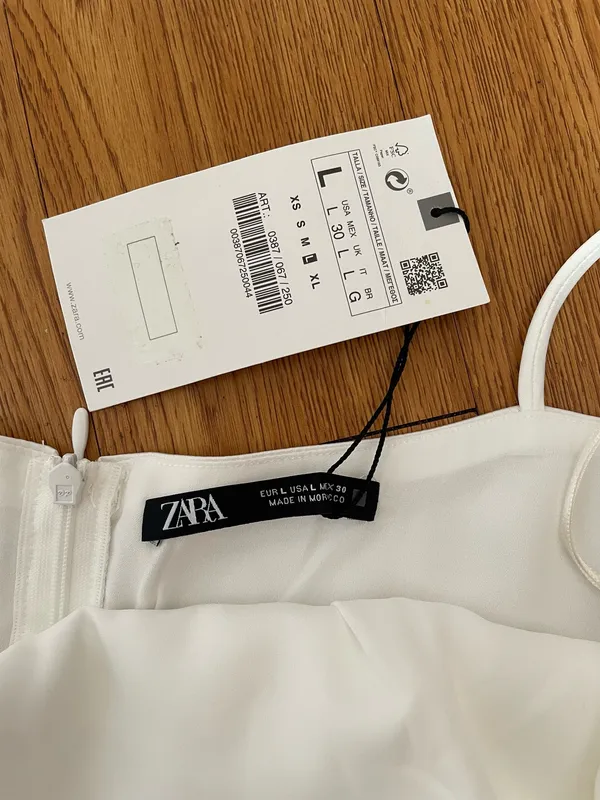 Zara satin effect corset dress in white - Image 8