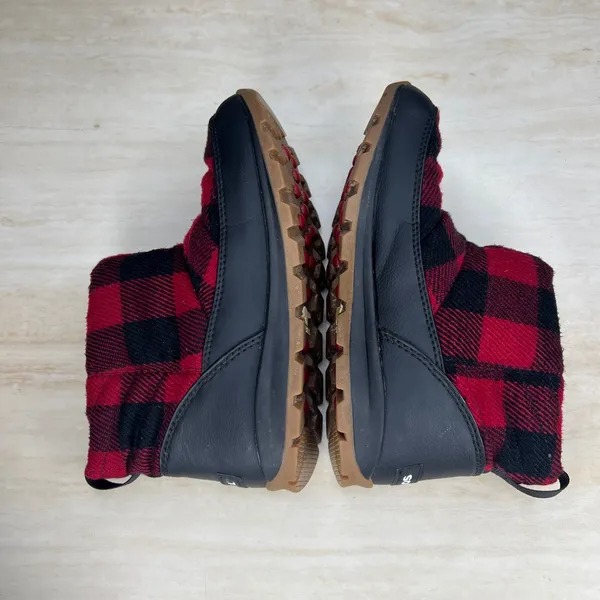 Sorel Out N About Puffy Waterproof Boots Red Black Buffalo Plaid Womens 8 NL2694 - Image 7