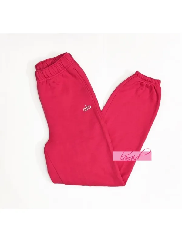 Alo Accolade Sweatpants Pink Summer Crush Hot High-Rise Waist Sweats Joggers S - Image 9