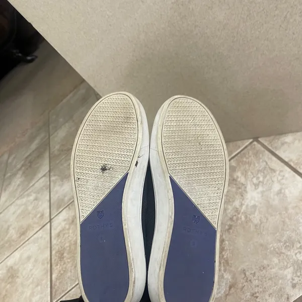 Rothy's The Sneaker Black Knit Slip On Blue Trim Women's Shoes Sz 8 pre‎ owned - Image 6