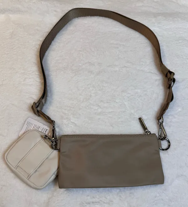 Dual pouch sling bag in beige by Lululemon - Image 7