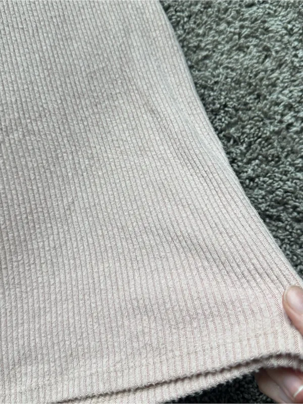Sleeveless Ribbed Mini Dress with Fold-Over Neckline - Light Pink - Image 2