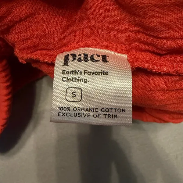 Pact Organic Cotton Gauze Crop Top Maxi Skirt Set Red Women Small XS - Image 2