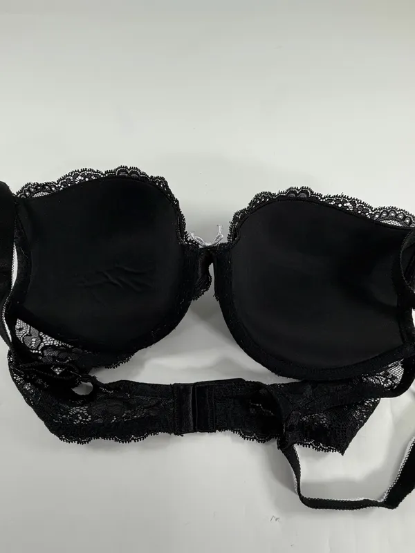 Victorias Secret Black Floral Lace Underwire Bra 36D Lightly‎ Lined T-Shirt Bra - Image 4