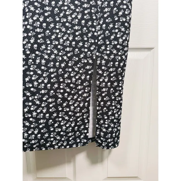 Betsey Johnson Y2K Floral Corset Milkmaid Midi Dress Size XL Black Coquette - Image 10