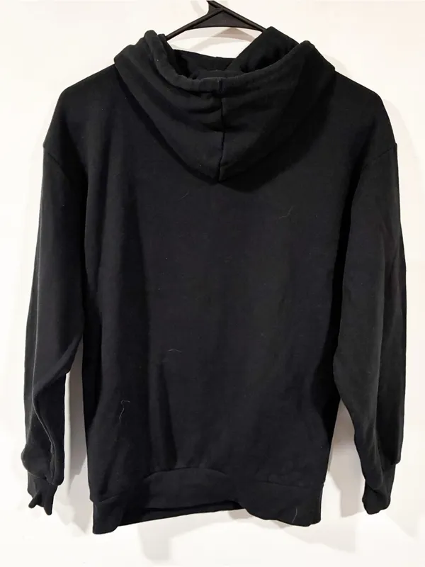 Von Dutch Unisex Size Small Black White Sherpa Letter Pullover Hooded Sweatshirt - Image 5