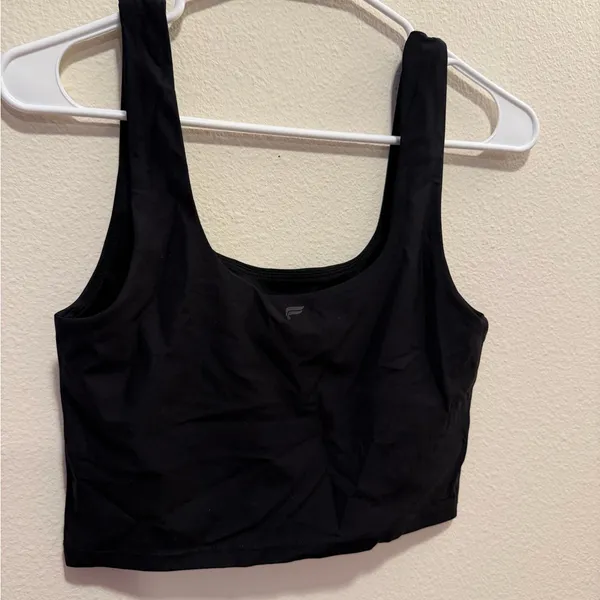 Fabletics Black Stretch Crop Tank - Image 2