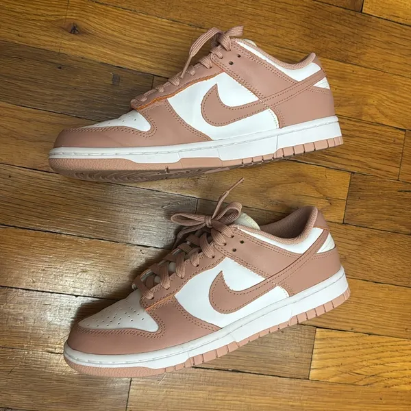 Nike Dunk Low Sneakers - Pink and White - Image 3