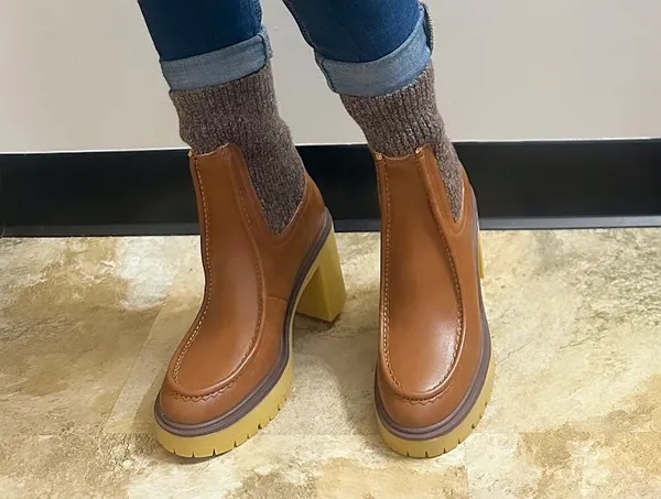 Sweater Sock Booties Brown Size 6.5 - Image 3