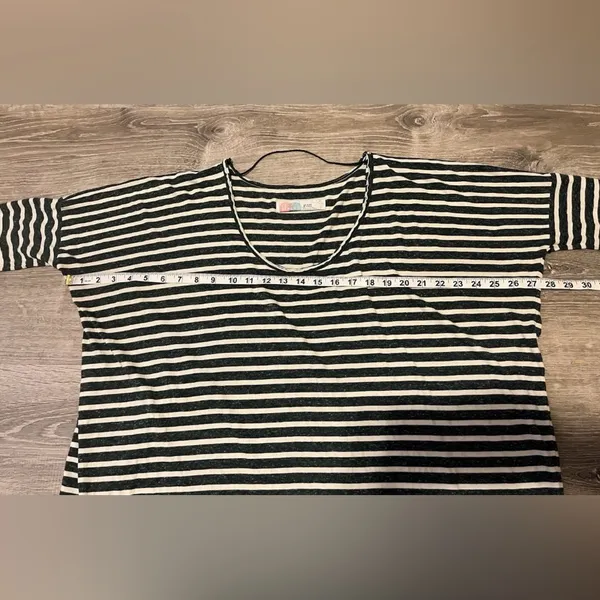 Free People Beach One Body Un Corp Green Striped Oversized Tunic Top Long Sleeve - Image 4