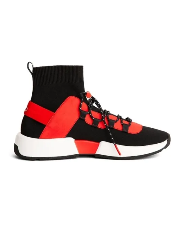 Alo Wanderer Sneaker Black Cherry Red High-Tops Running Vegan Athletic Shoes 7 - Image 4